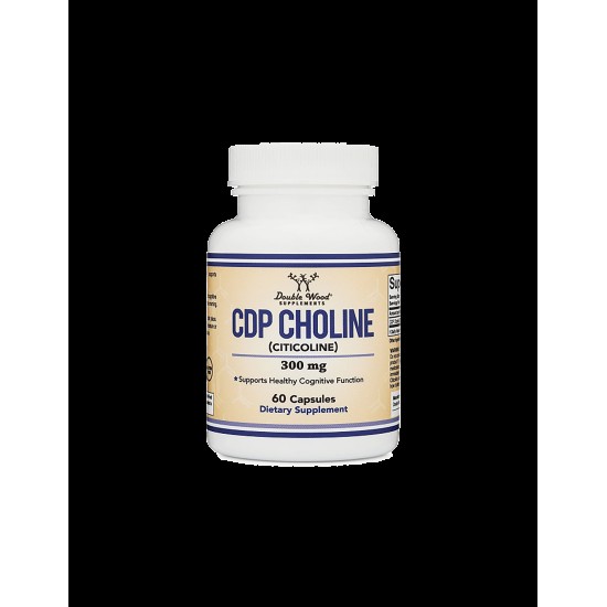 Цитиколин капсули 300мг x 60 бр Дабъл Ууд | CDP Choline (Citicoline) caps 300mg x 60 s Double Wood