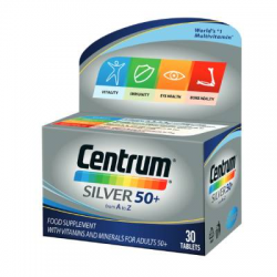 ЦЕНТРУМ СИЛВЪР ЗА ВЪЗРАСТНИ 50+ ПФАЙЗЕР х 30 таблетки | CENTRUM SILVER FOR ADULTS 50+ PFIZER x 30 tabs
