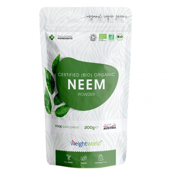 Нийм (лист) x 200 g прах Уейт Уърлд | Certified Organic Neew Powder x 200 g powder Weight World 