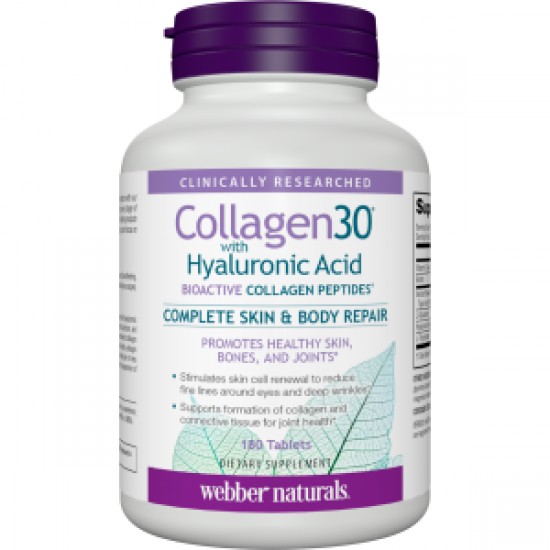Колаген 30 с Хиалуронова киселина таблетки 180бр УЕБЪР НАТУРАЛС | COLLAGEN 30 with Hyaluronic acid tablets 180s WEBBER NATURALS