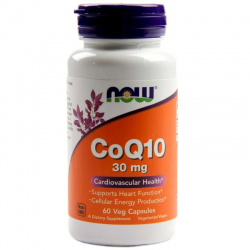 Коензим Q10 30мг капсули 60 бр. НАУ ФУУДС | CoQ10 30mg caps 60s NOW FOODS