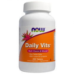 ДЕЙЛИ ВИТС Мултивитамин и минерали 250 таблетки НАУ ФУУДС | DAILY VITS MULTY 250 tablets NOW FOODS