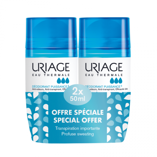 ЮРИАЖ Дезодорант рол-он ЕКСТРА СИЛЕН 2 x 50мл ПРОМО ПАКЕТ | URIAGE Gentle deodorant POWER 2 x 50ml
