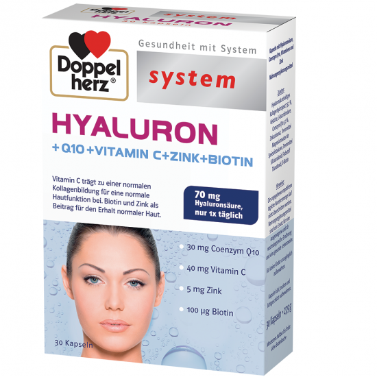 ХИАЛУРОН 30 капсули ДОПЕЛХЕРЦ СИСТЕМ | HYALURON 30 caps DOPPELHERZ SYSTEM