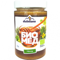 БИО Пчелен мед МАНОВ 520гр буркан ДЮЛМОН | ORGANIC HONEYDEW HONEY 520g DULMONE