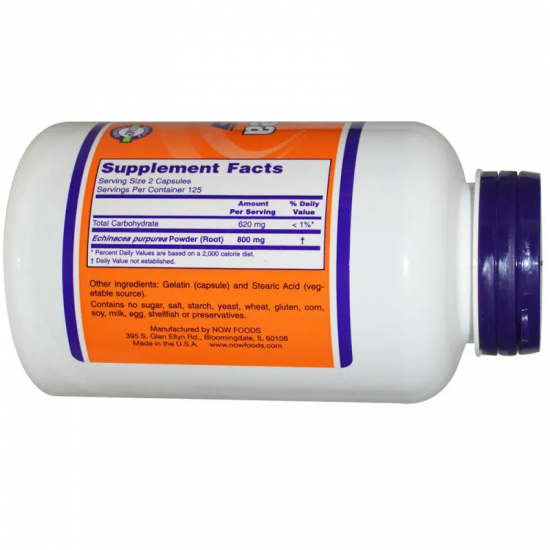 ЕХИНАЦЕЯ 400мг капсула 100 бр. НАУ ФУУДС | ECHINACEA 400mg caps 100s NOW FOODS