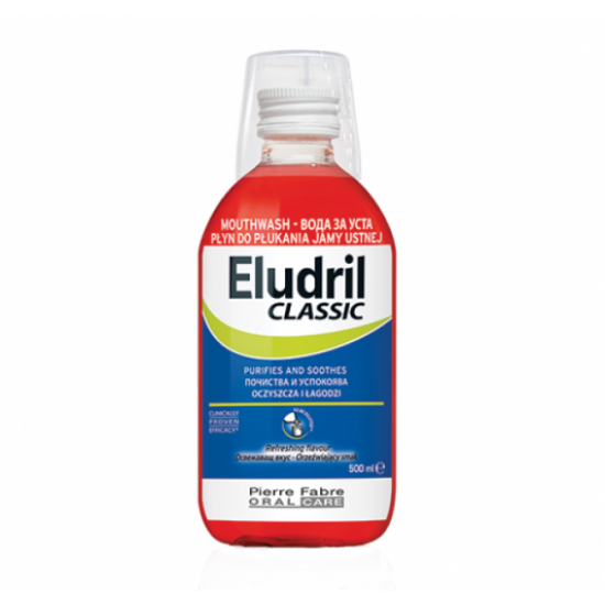 ЕЛУДРИЛ КЛАСИК Вода за уста против плака с антибактериално действие 500мл | ELUDRIL Mouthwash CLASSIC 500ml