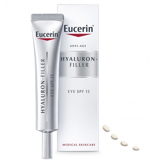 ЮСЕРИН ХИАЛУРОН ФИЛЪР Околоочен крем SPF15 15мл | EUCERIN HYALURON-FILLER Eye cream SPF15 15ml
