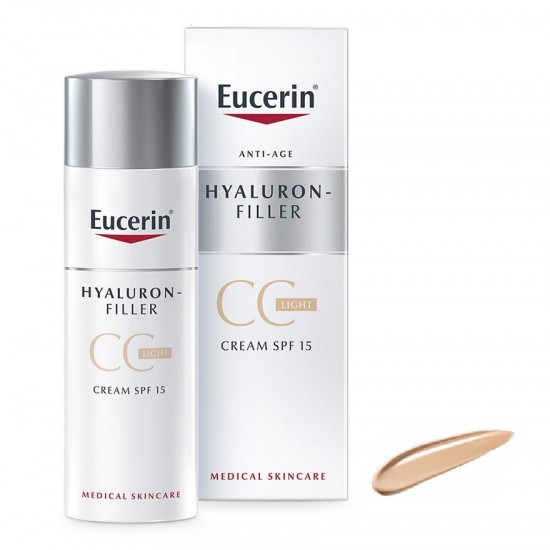 ЮСЕРИН ХИАЛУРОН ФИЛЪР CC Крем, светъл тон SPF15 50мл | EUCERIN HYALURON-FILLER CC Cream, light SPF15 50ml