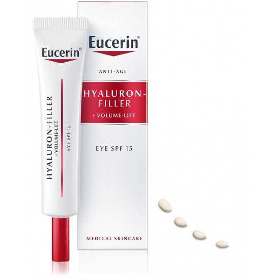 ЮСЕРИН ХИАЛУРОН ФИЛЪР + ВОЛЮМ ЛИФТ Околоочен крем SPF15 15мл | EUCERIN HYALURON-FILLER + VOLUME-LIFT Eye care SPF15 15ml