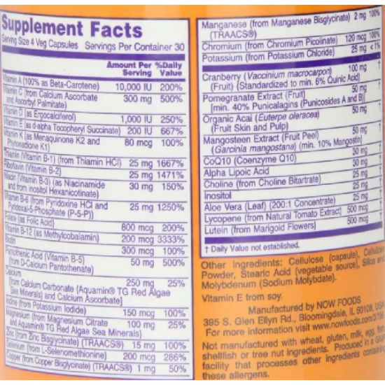 ЕВЕ УОМАНС Мултивитамини за жени 120 капсули НАУ ФУУДС | EVE WOMAN'S MULTI 120 caps NOW FOODS