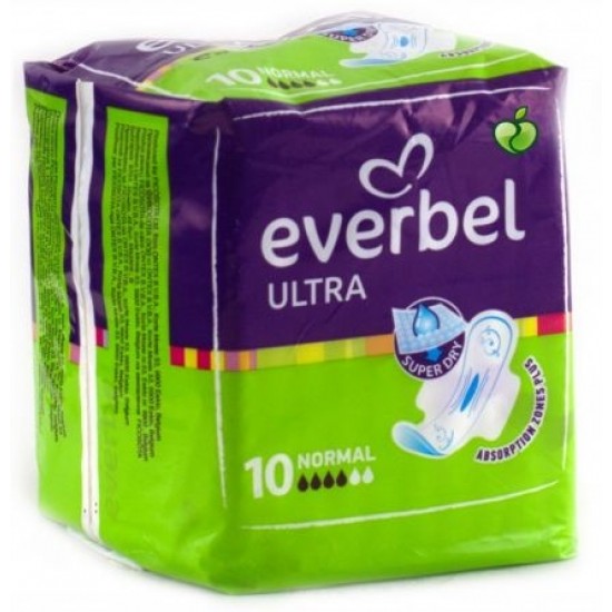 ЕВЪРБЕЛ УЛТРА НОРМАЛ Дамски превръзки 10бр. | EVERBEL ULTRA NORMAL Ladies pads 10s