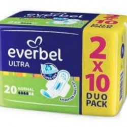 ЕВЪРБЕЛ УЛТРА НОРМАЛ ДУО ПАК Дамски превръзки 20бр. | EVERBEL ULTRA NORMAL DUO PACK Ladies pads 20s