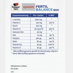 ДОПЕЛХЕРЦ СИСТЕМ Фертил баланс за мъже х 30 сашета | FERTIL BALANCE For men DOPPELHERZ SYSTEM