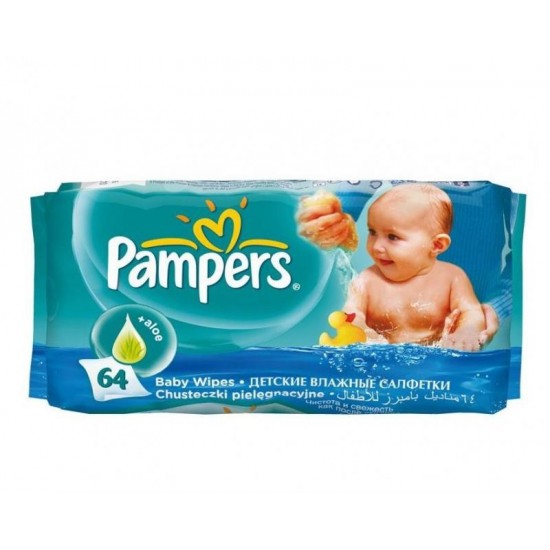 Мокри кърпи с Алое 64бр ПАМПЕРС | Wet Wipes with Aloe 64s PAMPERS