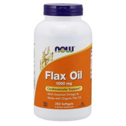 ЛЕНЕНО МАСЛО ОРГАНИК 1000мг меки капсули 250 бр. НАУ ФУУДС | FLAX SEED OIL ORGANIC 1000mg softgels 250s NOW FOODS