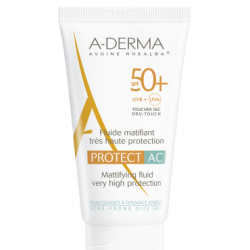 А-ДЕРМА ПРОТЕКТ АК Матиращ слънцезащитен флуид SPF50+ 40мл | A-DERMA PROTECT AC Mattifying fluid SPF50+ 40ml