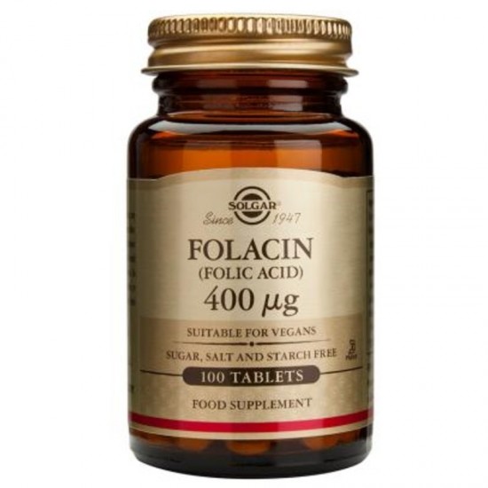 ФОЛАЦИН ФОЛИЕВА КИСЕЛИНА 400мкг таблетки 100бр. СОЛГАР | FOLIC ACID (FOLACIN) 400 mcg tabs 100s SOLGAR