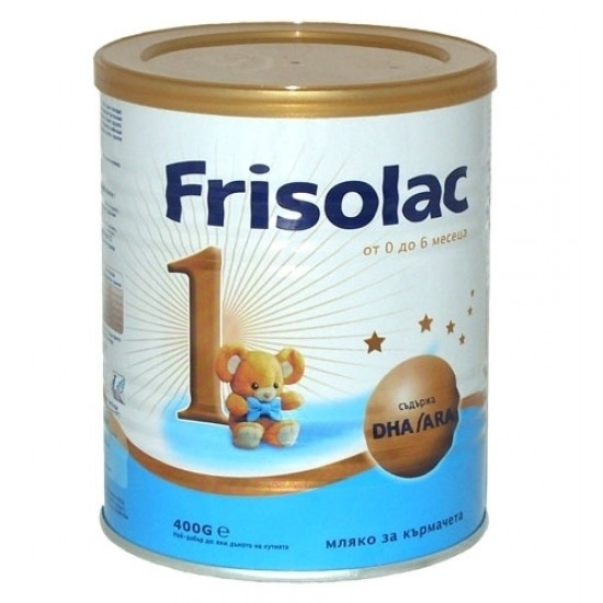 ФРИЗОЛАК 1 DHA/ARA Адаптирано мляко за кърмачета 0-6м 400гр | FRISOLAC 1 DHA/ARA infant milk 0-6m 400g