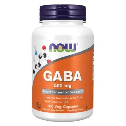 ГАБА 500мг капсули 200 бр. НАУ ФУУДС | GABA 500mg  veggie caps 200s NOW FOODS