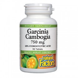ГАРЦИНИЯ КАМБОДЖА 750мг 90 таблетки НАТУРАЛ ФАКТОРС | GARCINIA CAMBOGIA 750mg 90 tabs NATURAL FACTORS