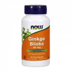ГИНКО БИЛОБА 60мг капсули 60 бр. НАУ ФУУДС | GINKGO BILOBA 60mg caps 60s NOW FOODS