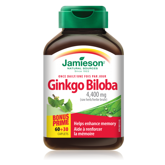 ГИНКО БИЛОБА 4400мг каплети 60+30бр ДЖЕЙМИСЪН | GINKO BILOBA 4400mg caplets 60+30s JAMIESON