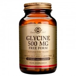 ГЛИЦИН 500мг растителни капсули 100бр. СОЛГАР | GLYCINE 500mg veg.caps. 100s SOLGAR