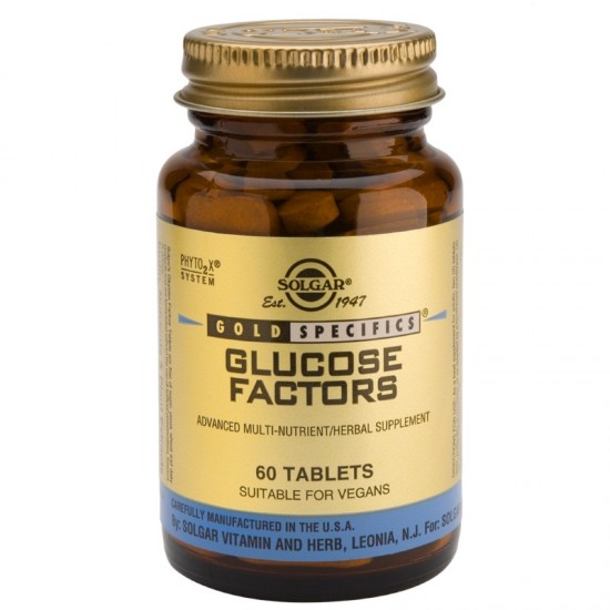 ГЛЮКОЗНИ ФАКТОРИ За баланс на кръвната захар х 60 таблетки СОЛГАР | GLUCOSE FACTORS tabs 60s SOLGAR