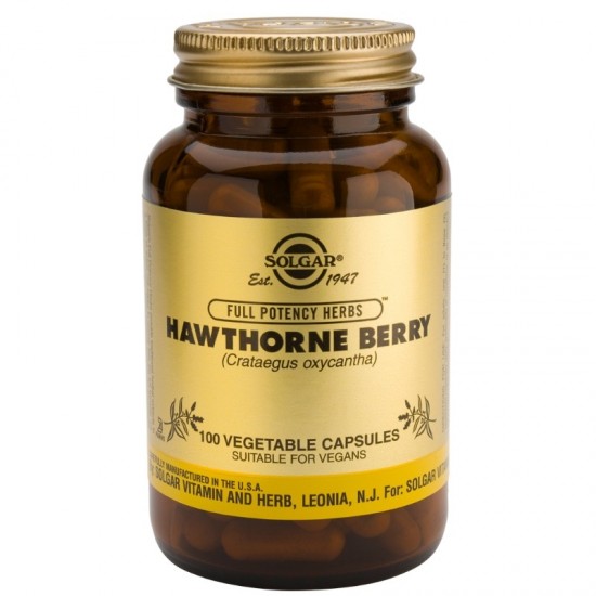 ГЛОГ ПЛОДОВЕ капсули 100бр. СОЛГАР | HAWTHORNE BERRY veg.caps 100s SOLGAR