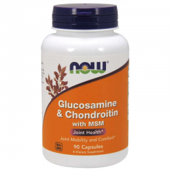 ГЛЮКОЗАМИН/ХОНДРОИТИН/МСМ капсули 90 бр. НАУ ФУУДС | GLUCOSAMINE/CHONDROITIN/MSM caps 90s NOW FOODS