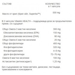 ВИЗИЛАЙФ 500мг масло от крил капсули 30 бр. ВИТАСЛИМ | VISILIFE 500mg caps 30s VITASLIM
