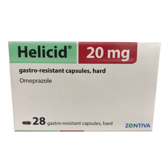 ХЕЛИЦИД 20мг. стомашно-устойчиви капсули, твърди 28 бр. | HELICID 20mg gastro-resistant capsules, hard 28s