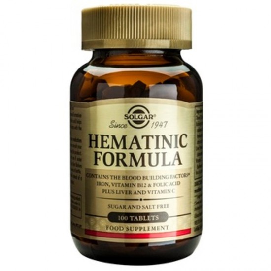ХЕМАТИНИК ФОРМУЛА таблетки 100бр СОЛГАР | HEMATINIC FORMULA tabs 100s SOLGAR
