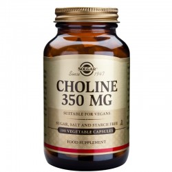 ХОЛИН 350мг капсули 100бр СОЛГАР | CHOLINE 350mg veggie caps 100s SOLGAR
