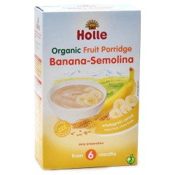 ХОЛЕ ОРГАНИК Безмлечна каша с грис и банан 6+ 250гр | HOLLE ORGANIC Fruit porridge banana-semolina 6+ 250g