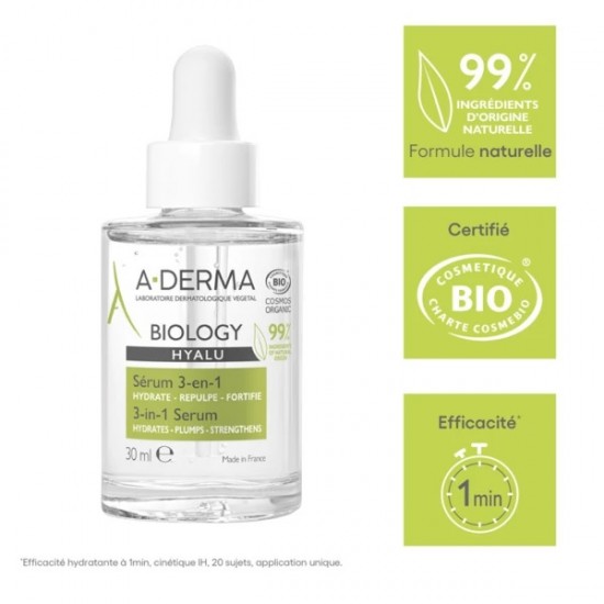 А-ДЕРМА БИОЛОДЖИ ХИАЛУ серум 3в1 30мл | A-DERMA BIOLOGY HYALU Serum 3in1 30ml