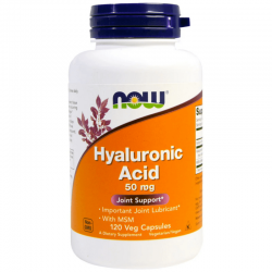 ХИАЛУРОНОВА КИСЕЛИНА С МСМ капсули 120 бр. НАУ ФУУДС | HYALURONIC ACID WITH MSM cggie caps 60s NOW FOODS