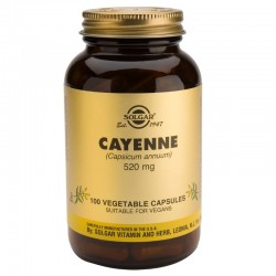 КАЙЕН лют червен пипер 520мг капсули 100бр. СОЛГАР | CAYENNE 520mg veg.caps 100s SOLGAR