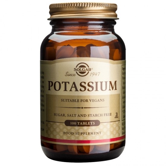 КАЛИЕВ ГЛЮКОНАТ 99мг таблетки 100бр. СОЛГАР | POTASSIUM GLUCONATE 99mg tabs 100s SOLGAR