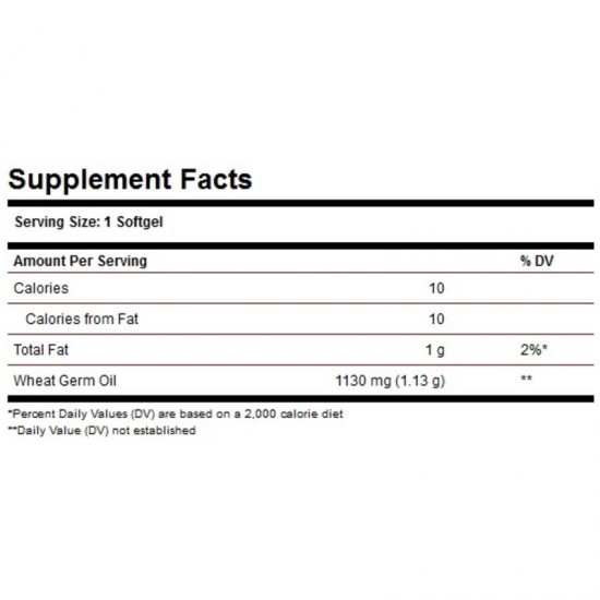 МАСЛО ОТ ПШЕНИЧНИ КЪЛНОВЕ 1130мг меки капсули 100бр. СОЛГАР | WHEAT GERM OIL 1130mg softgels 100s SOLGAR