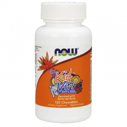 ДЕТСКИ ВИТАМИНИ С ВКУС НА БОРОВИНКА таб 120бр. НАУ ФУУДС | KID VITAMINS BERRY BLAST tab. 120s NOW FOODS