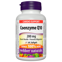 КОЕНЗИМ Q10 200мг. софтгел капсули 60бр. УЕБЪР НАТУРАЛС | COENZYME Q10 200mg 60s softels WEBBER NATURALS