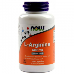 Л-АРГИНИН 500мг капсули 100 бр. НАУ ФУУДС | L-ARGININE 500mg caps 100s NOW FOODS
