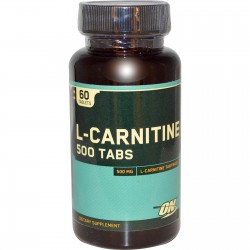L-КАРНИТИН 500мг таблетки 60 бр. ОПТИМУМ НУТРИШЪН | L-CARNITINE 500mg tabs 60s OPTIMUM NUTRITION