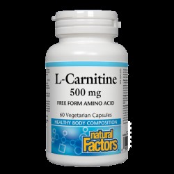 Л-КАРНИТИН 500мг 60 капсули НАТУРАЛ ФАКТОРС | L-CARNITINE 500mg 60 veggie caps NATURAL FACTORS