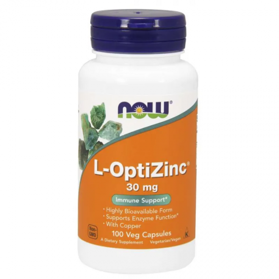 Л-ОПТИЦИНК 30мг 100 капс НАУ ФУУДС | L-OPTIZINC 30mg 100 caps NOW FOODS
