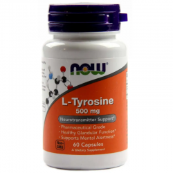 Л-ТИРОЗИН 500мг капсули 60 бр. НАУ ФУУДС | L-TYROSINE 500mg caps 60s NOW FOODS