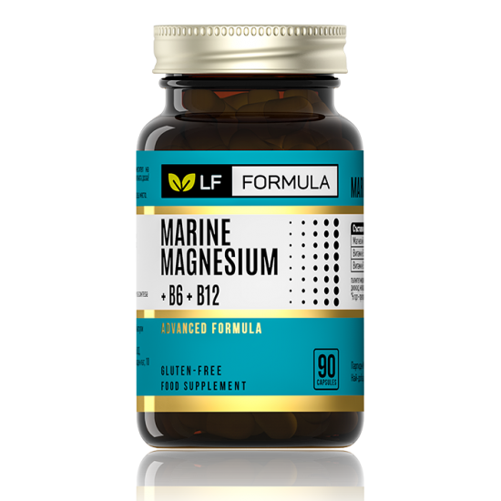 ЛФ ФОРМУЛА Морски магнезий + В6 + В12 капсули 90бр. ФОРТЕКС | LF FORMULA Marine magnesium + B6 + B12 caps 90s FORTEX
