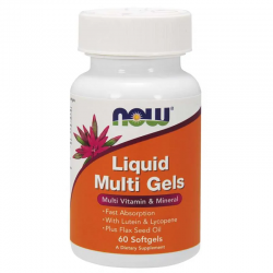 ТЕЧНИ МУЛТИВИТАМИНИ В ДРАЖЕТА 60бр НАУ ФУУДС | LIQUID MULTI GELS solfgels 60s NOW FOODS